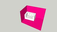 pink room with a white polkadot couch