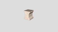Stool in Rosa Perlino marble Salvatori Ikona 35x35xH45 cm
