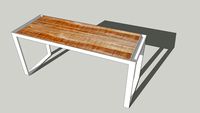 BUREAU EN MANGUIER MASSIF ET MÉTAL BLANC L153 P60 H75CM PUKKA