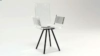 CHAISE CALI BARREAUX PIED PYRAMIDE CARRE Acrila Furniture