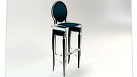 TABOURET SIXTEEN VERT CANARD CONTOUR NOIR Acrila Furniture
