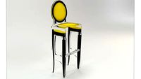 TABOURET SIXTEEN JAUNE CONTOUR NOIR Acrila Furniture
