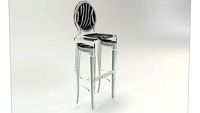 TABOURET SIXTEEN ZEBRE CONTOUR BLANC Acrila Furniture