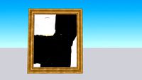 Quadro Moldura Dourada Barroco Pintura Abstrata Minimalista Preto e Branco VRAY