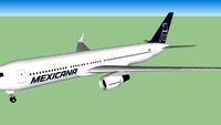 Boeing B767 Mexicana De Aviación Azul Blanco (Sín Línea)