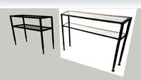 GLASS TOP CONSOLE TABLE WITH BLACK POWDERCOATED FRAME