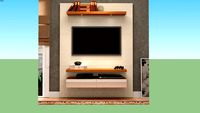 Painel para tv Pegli Off White e Freijó mobly