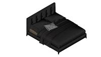 Cama Estofada em Linho Cinza Escuro