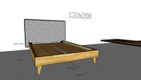 120x200 Berke. Łóżko Bed. Slimwood