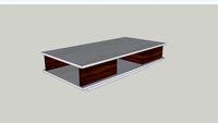 Mesa de centro - texturado branco com interior em nogueira - FLORENÇA