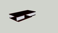 Mesa de centro - estrutura em nogueira e interior em texturado branco - FLORENÇA