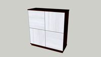 Louceiro 4 portas - nogueira com portas em texturado branco - FLORENÇA