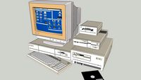 Commodore Amiga 1000 with A1060 SideCar, A1300 Genlock, and Floppy Drives A1010 and A1020