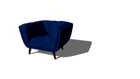 ZAGO Fauteuil Velour BERYL-ARM04