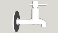 ARBO LO-1903 Long Nose Bib Tap With Wall Flange