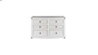 Cômoda de Madeira 6 Gavetas Branco Lavado CRW513 Pense Dentro da Caixa