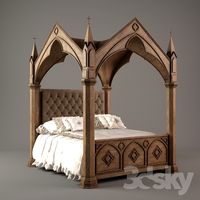 Bed in the Gothic style