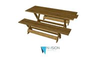 LEVI PARTY RENTAL Tafel Woody eik vouwbaar 200x75x75cm