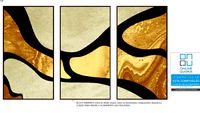 Quadro Múltiplo abstrato decorativo dourado