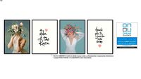 Conjunto de 4 Quadros Entre Mulheres e Flores