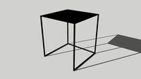 Side table steel and leather
