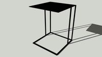 Side table, steel and leather