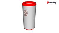Lixeira Inox Tramontina Cápsula Selecta Plus Aro Vermelho e Base preta Ref.: 94539/222