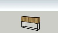 Industrial, modern, contemporary and simple oak and metal lowboard