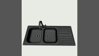 double bowl sink with tray