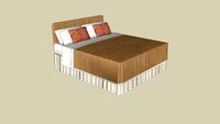 Double bed - with headboard, valance and bedspread