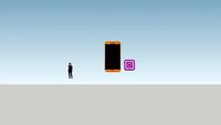 Telefono con logo de Instagram