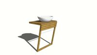 Mueble de baño de pared Kuveni 60 x 92 cm de madera maciza de teca SN013M47