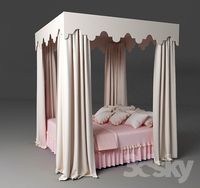 bed with a rectangular canopy