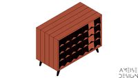 COMODA BANDEIRINHA CHOCOLATE CASCA PAPAIA- AMEISE DESIGN