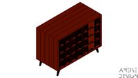 COMODA BANDEIRINHA CHOCOLATE CASCA CANELA - AMEISE DESIGN