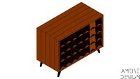 COMODA BANDEIRINHA CHOCOLATE CASCA DAMASCO - AMEISE DESIGN