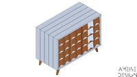 COMODA BANDEIRINHA MANTEIGA CASCA BLUEBERRY- AMEISE DESIGN