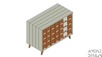 COMODA BANDEIRINHA MANTEIGA CASCA BAUNILHA- AMEISE DESIGN