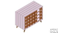 COMODA BANDEIRINHA MANTEIGA CASCA LICHIA- AMEISE DESIGN