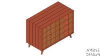 COMODA BANDEIRINHA MANTEIGA CASCA PAPAIA- AMEISE DESIGN