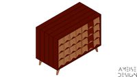 COMODA BANDEIRINHA MANTEIGA CASCA CANELA- AMEISE DESIGNTIBA CANELA