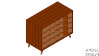 COMODA BANDEIRINHA MANTEIGA CASCA DAMASCO - AMEISE DESIGN