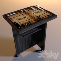 Table top with backgammon