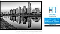 Quadro Panorâmico São Paulo em preto e branco