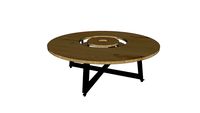 Table GUINGUETTE - ronde en chêne live edge