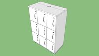 Armário médio 90 cm escaninho 9 portas