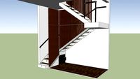 wooden stais + stair case + railing + devider
