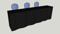 Renaissance 8' Schoolroom with 3 Chairs Black