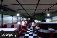 Lowpoly Modular Retro Diner Pack