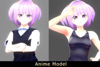 Anime Character : Maya (UniformAndTanktop / Remake / Contain VRM)